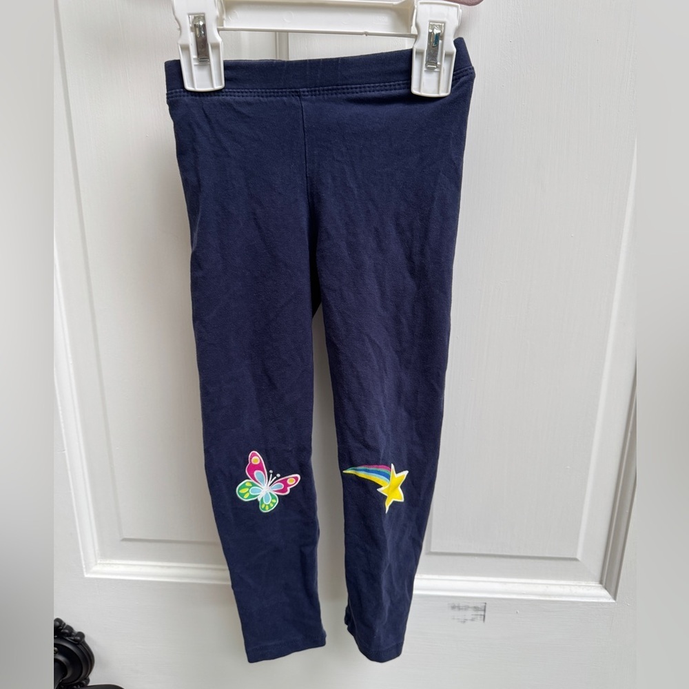 Spotted Zebra 3T Girls Navy Blue Leggings Pants with Butterfly & Shooting Star